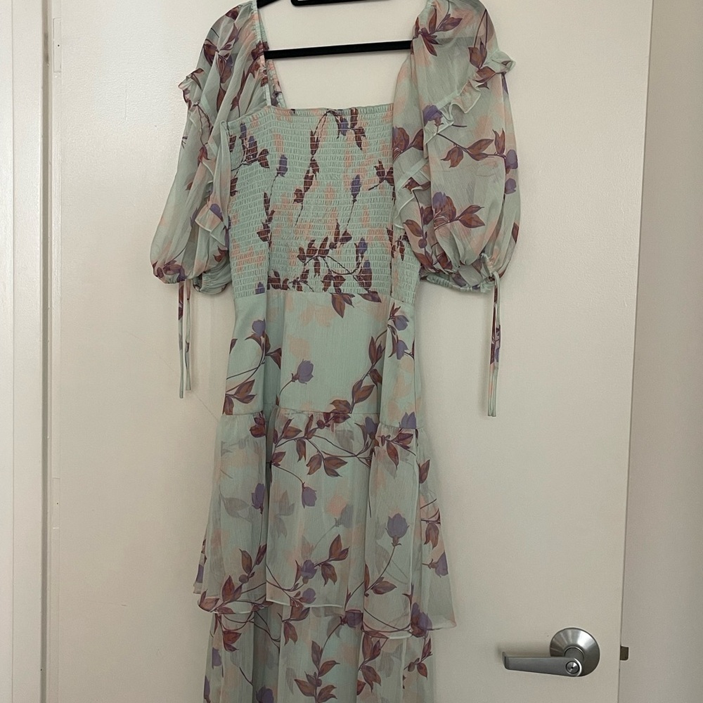 Amanda Uprichard Floral Maxi Dress in Pastel Hues